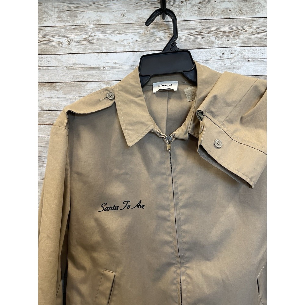 Elwood Vintage Mens 40 Reg Jacket Utility/Military Tan Shoulder Epaulettes Zip